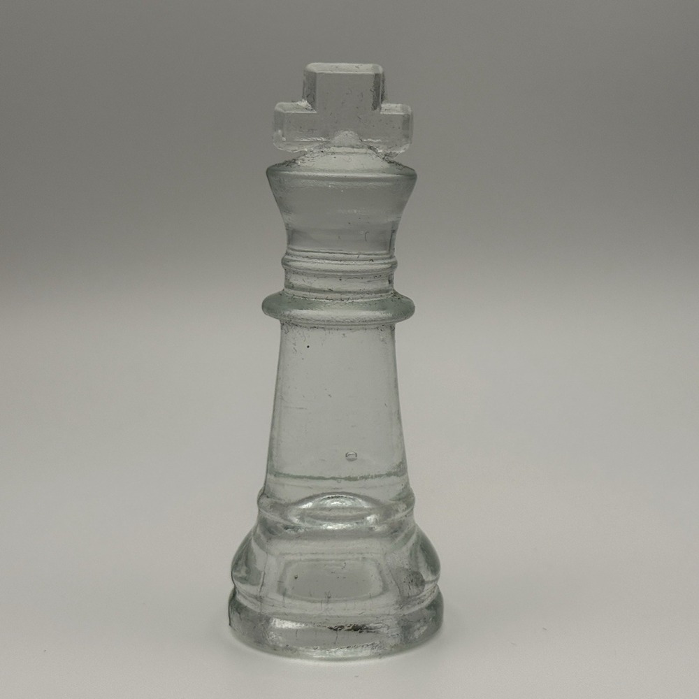 Clear Glass Chess Set Replacement‎ Piece - King, Clear 3" Tall